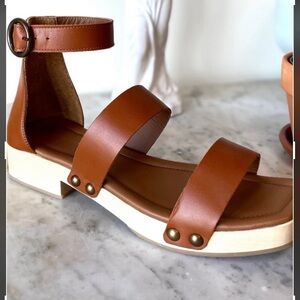 Emerson Fry tan leather clog sandals